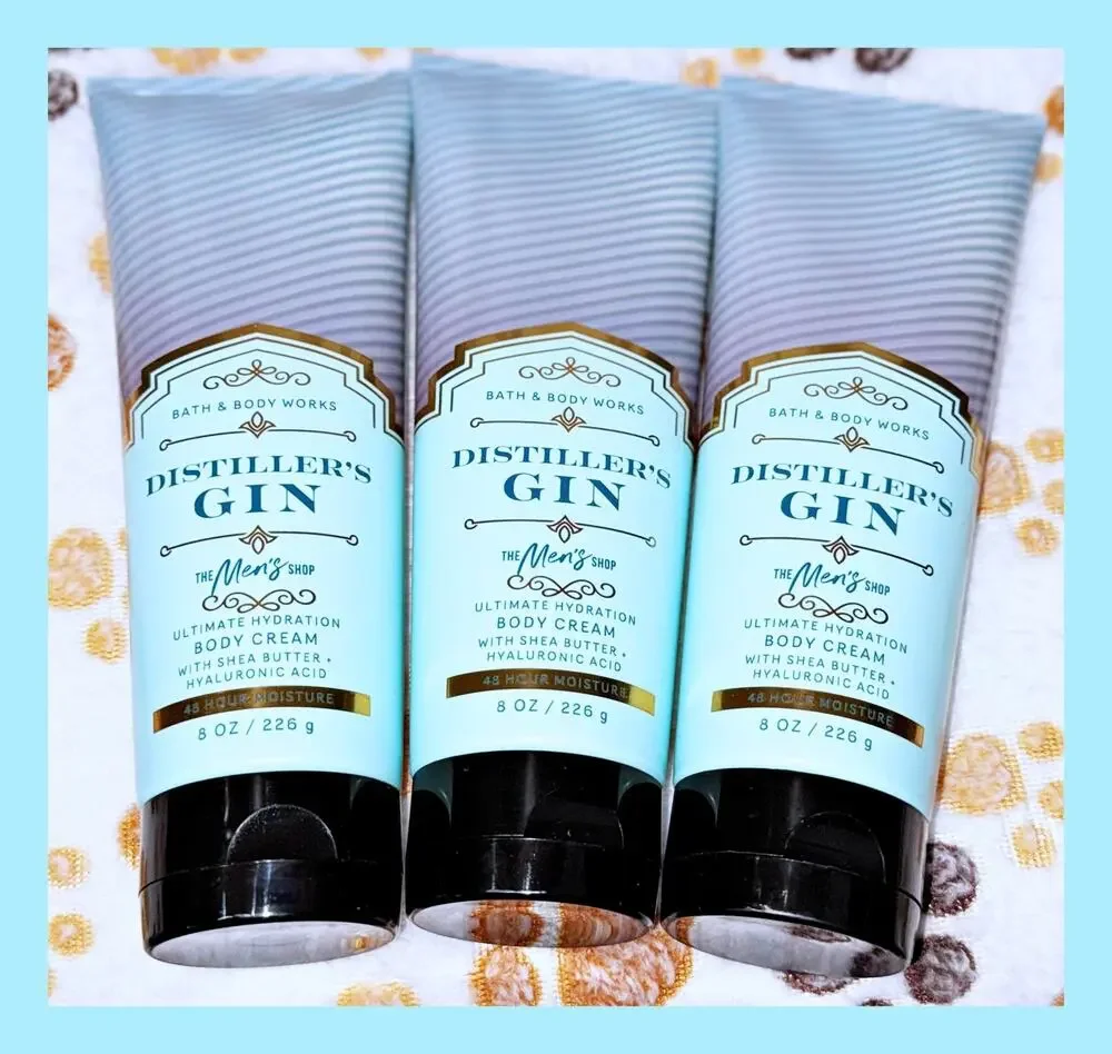 Bath & Body Works Distiller's Gin Men's Shop Ultimate Hydration Body Cream x3